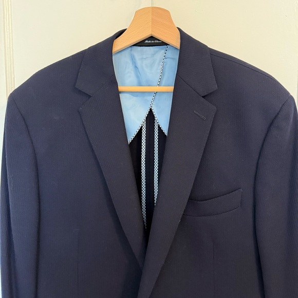 Men’s Paul Betenly wool Blazer Sports Coat in Navy Blie with 2 buttons size 42R - Picture 8 of 9